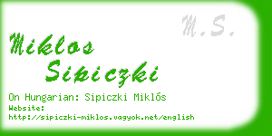 miklos sipiczki business card